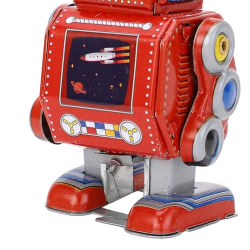 Wind Up Vintage Robot Retro Classic Clockwork Speelgoed voor Cafe Bar Restaurant (Rood) 5