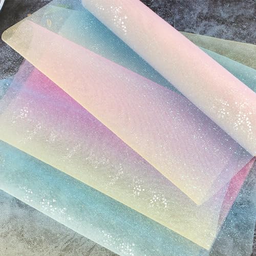 Tulle 30 cm x 9 m Glitter Regenboog Glitter Tulle Craft Tutu Bows Decoratie Partij Bruiloft Geboorte 4
