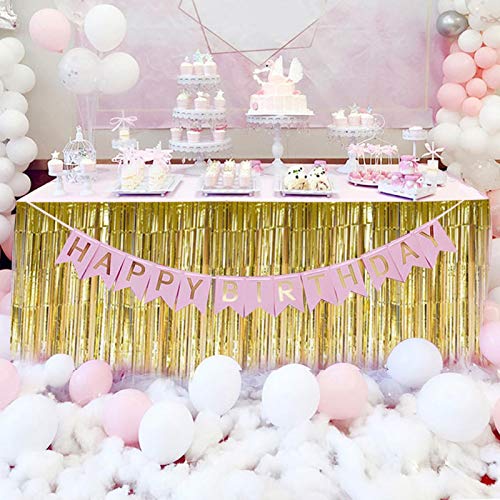 Decoratieve tafelrok, Decoratieve Tassel tafelrokje voor rechthoekige ronde tafel verjaardagsfeest (Goud)