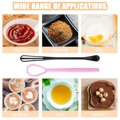 10Stuks Kleine Whisk 2 in 1 Mini Whisk Multifunctionele Siliconen Herbruikbare Mini Suiker Lepel Handleiding Kleine Menggereedschappen Set voor koken Mengen Beating Ingrediënten Mengen Sausen 3