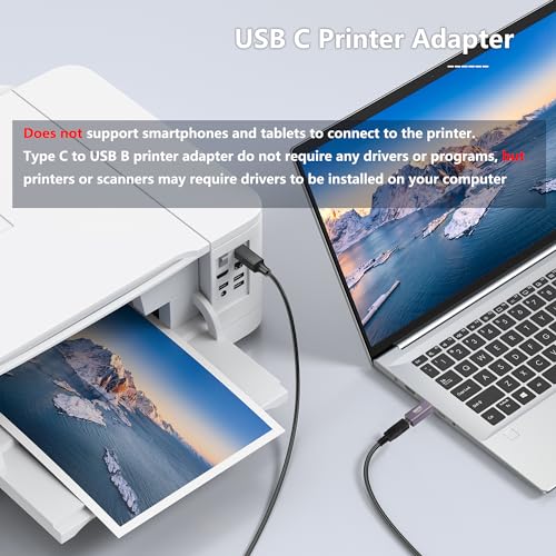 2pcs USB C naar USB B Type C naar MIDI Converter Type C Plug naar USB B Bus Printer Adapter voor Eectric DAC Piano Synthesizer DJ Driver Keyboard 3