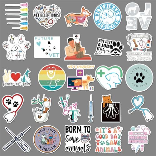 Veterinaire Stickers voor tieners en volwassenen, 50 stuks, Vet, Vinyl Sticker Set, Auto, Motorfiets, Fiets, Skateboard, Snowboard, Bagage, Laptop, Koffer, Helm, Motorfiets, Computer 4