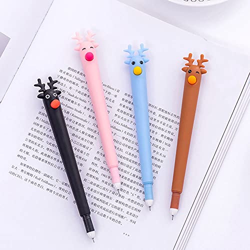 Mooie creatieve cartoon Ballpoint Pen Zwarte inkt Schrijven Pennen Leuke vorm Neutrale Pennen 0.5mm Kawaii Gel Ink Pennen voor Kids Novelty Pennen voor het schoolkantoor Familie 10 stuks Elk 3