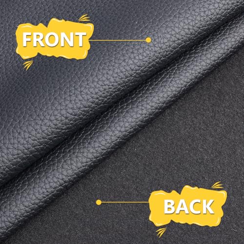 Leerstof Stof Stof 1.4 x 0,9 m 1 mm Dikke Zachte Faux lederen Rolls voor het bedekken van DIY ambachten Naaien Zwart 3