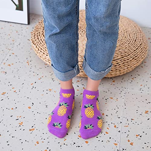Vrouwen Enkelsokken, 7 paar Grappige Sokken met Wekelijks Fruitpatroon, Comfortabele Katoenen Sokken voor Vrouwen, 39-42 Yards in Multiple Packs, Kleur, 39-42 EU, kleur, 39-42 4