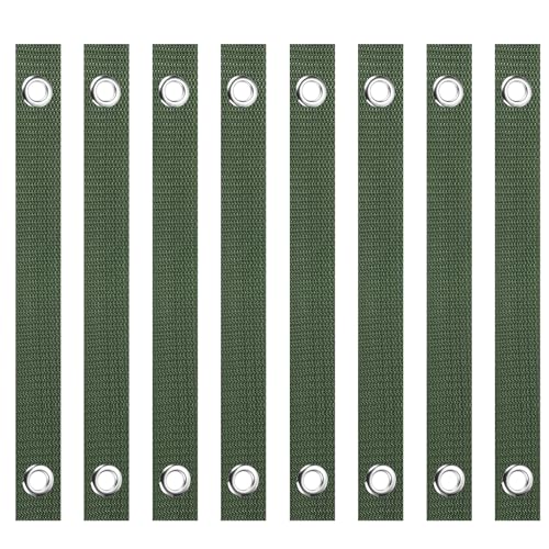 16 Inch Stake Boom Ties, 8 Pack Boom Ondersteuning Posts, Boom Straightening Ties met Grommets voor nieuw geplant rechte, Olive Green