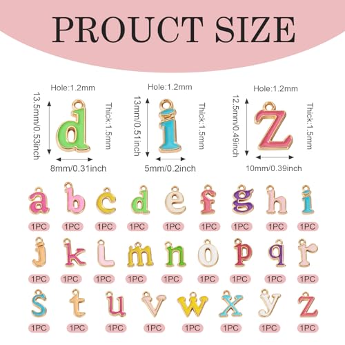 2 Sets Letter Email Charms A-Z Letter Kleurrijke Dangle Charms Light Gold Alphabet Legering Email Charms voor DIY Ketting Oorbellen Sleutelhangers maken, Emaill, Emaill 4