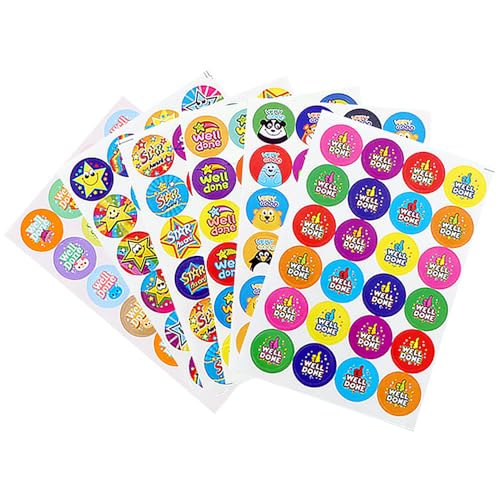 60 Sheets Reward Stickers voor kinderen, Kleurrijke Classwork Award Stickers, Goed gedaan Motivational Teachers, Prijs voor ouders, Beloning voor kinderen, Studenten (6 stijl)