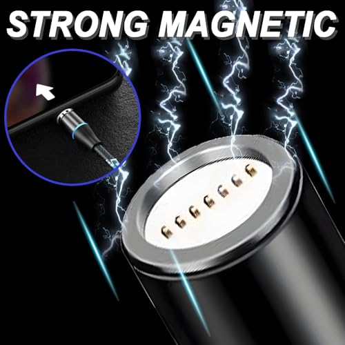 7-pins magnetische oplaadkabel, MicroUSB naar USB magnetische telefoonplaat met LED-lampje (2m+1m), met Micro USB magnetische tips 4
