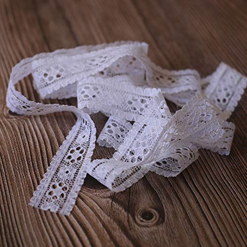 Lace Ribbon Vintage Ribbon White Lace Lace Edge voor Naaien voor bruiloft tafel decoratie ambachten Cadeau Lint Kraft Papier (Wit) 3 Type) 5