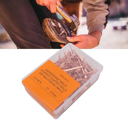 Koperen hoefijzernagels, Roestvrij rechtse hoefijzernagels 250 stuks Flexibel met opslagbox voor veebedrijven (45mm E3) 3