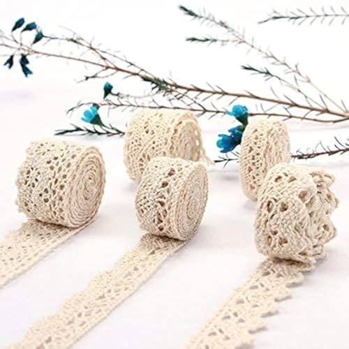 Absofine Vintage Lace Ribbon 30m Katoen Beige Lace Ribbon Decoratieve Tape Lace Stof Kant Trim voor het naaien van ambachten Bruiloft Decoratie Scrapbooking Gift Box