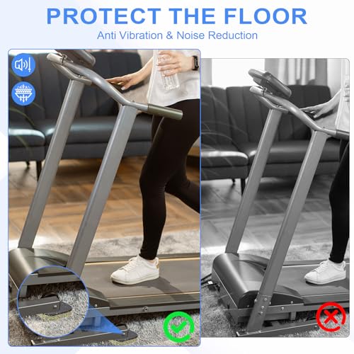 6 st Loopband Mat, 10x10x2cm, Hoge dichtheid schuim anti-Vibratie Mat, Geluiddichte vloermat, Trainingsmateriaal Mat voor Tapijt, Beschermt Geluidsreductie Home Sportschool, Wit 4