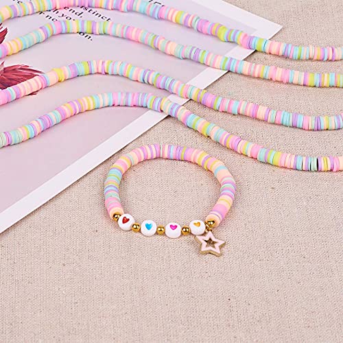 10 strengen 6mm platte ronde polymer klei kralen kleurrijke schijf Ghana Afrikaanse Slice Heishi Spacer Charm Losse kralen voor zomer Boho surfer kralen sieraden maken 5