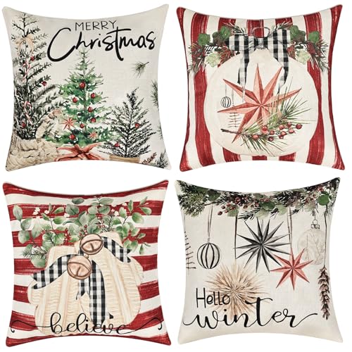 Kerstkussensloop (roodwit)