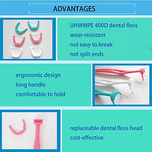 Tandzijde tandstoker, Tandenstok, Tandstok Picks, Floss Picks, Tanden Reinigen Comfortabele Grip Shred Resistant Handvat Rood 4