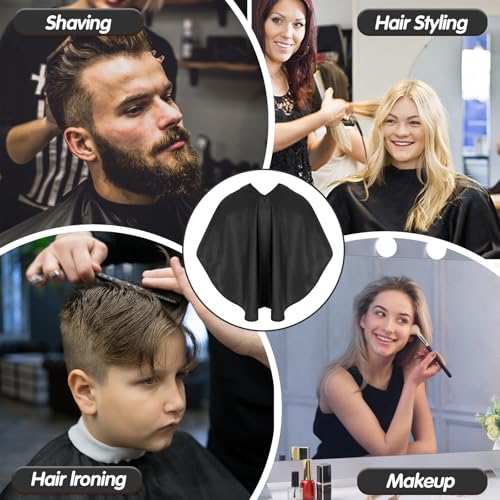 Kapper Cape korte 2 stuks zwarte make-up Cape waterdicht Kapper Kaap Opvouwbare Kapper Kaap voor volwassenen, Haarkleur Accessoires voor haarverf, Bleek, Shampoo, Zwart, One Size, Zwart, One Size 5
