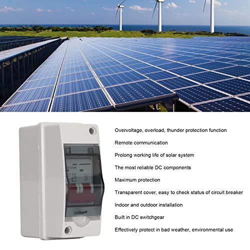 Solar DC Isoleerschakelaar, DC500V IP65 PV Solar Disconnect Switch Fotovoltaic Circuit Isolatie miniatuur RV Breaker Box Waterdicht (32A) 5