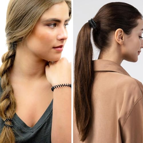 24 Stuks Spiraalhaarbanden, Plastic haarbobbels, Multi-gekleurd haar, Elastische Bands, Spiraal Ponytail houder, Trace Free Spiral, Haarbanden, Telefoon koord, Haarbanden 4