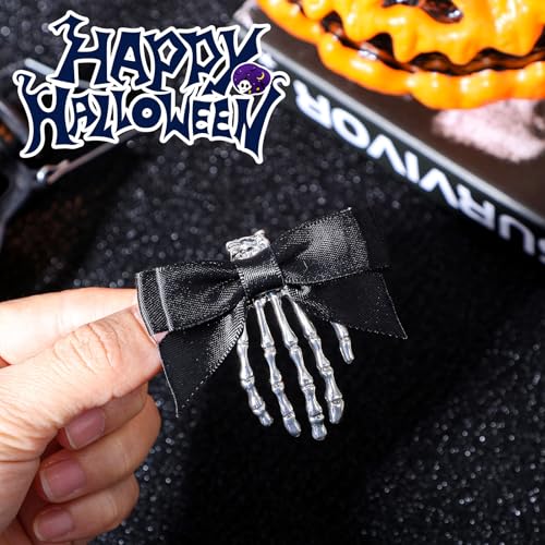 2 stukken skelet klauwen haarspeld schedel hand Bows haarspeld Punk Rock Horror haarspeld voor Halloween kostuums Halloween haar accessoires 5