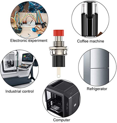 30 st rood 7mm rood mini ronde momentane drukknop, SPST ON-OFF AC 250V/1A, 2 speld voor modelspoor hobby 5