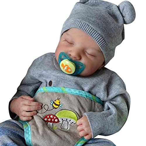 Herboren Baby Poppen 19 Inch, Simulatie Baby Doll, pasgeboren Baby Slapen Baby, Zachte Siliconen Echte Baby Poppen, Handgemaakte Herboren Baby's, Verjaardag Giften Speelgoed