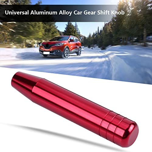 Reminnbor Aluminium Legering Gear Shift Head met 18 cm Shift Lever voor Universele Auto (Rood) + JDM 4