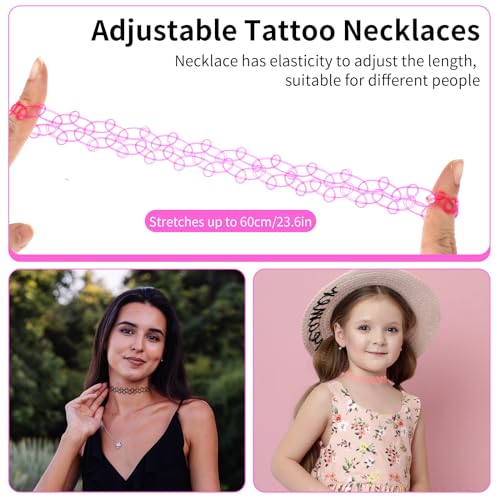 Stretch Hondenhalsband Ketting 16 Piece Rainbow Stretch Collar Punk Gothic Multi-Kleur Elastische Collar Juwelen voor kinderen Tieners Vrouwen Meisjes Plastic, Plastic 5