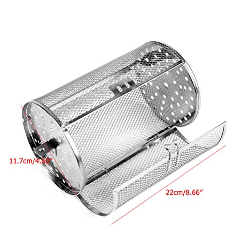 Roestvrij stalen Grillmand, Bakoven, Rotisserie, Grillmand, Bakken, Roterende Noten, Bonen, Pindamand, BBQ, Grill, Bakwaren, 22 x 12 cm 3