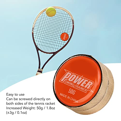 50g Tennisracket Swing Gewicht Staal Gewicht Toedoen Tennis Swing Trainingshulpmiddel Racket Gewichtsaanpassingshulpmiddelen voor Competitie Warmup Oranje 4