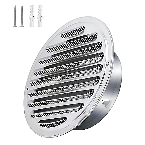 1 Stuk Ronde Ventilatie Grillehoes, 120mm 304 Roestvrij stalen Ventilator Hoes Grille Louvre, Ventilator Ventilator Ventilatie Hoes voor Keuken Badkamer