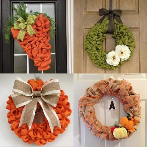 Jute Ribbon, 10m breed, 5cm breed, Decoratieve Ribbon voor Kerstmis, Cadeauverpakking, Ambachten, Bruiloft, Home Decoratie (10m per rol) 4