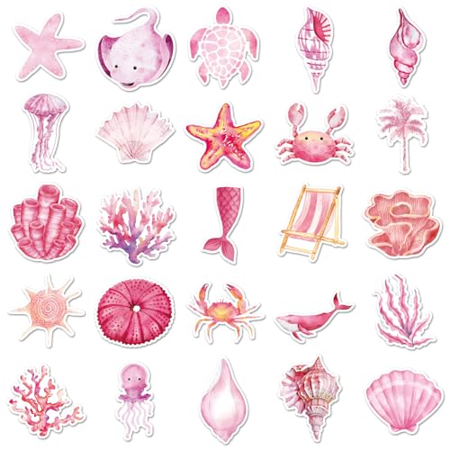 Oceanstickers voor jongeren en volwassenen, 50 stuks, zeedieren, vinyl stickers, set, auto, motorfiets, fiets, skateboard, snowboard, bagage, laptop, koffer, helm, motorfiets, computer 3