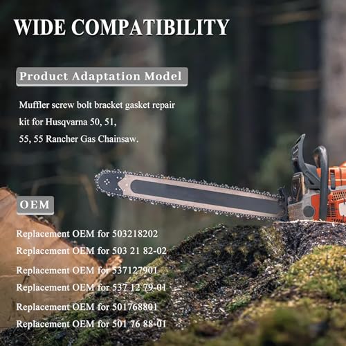 Uitlaatdemper Schroef Bolt Bracket Seal Repair Kit voor Husqvarna 50 51 55 Rancher Gas Accessoires Onderdelen 3