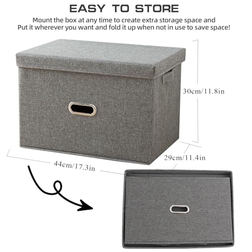 Stoffenopslag Opvouwbare opslagkubusjes Grote waszak Organisator voor speelgoed, boeken, kast, slaapkamer, huis (Grijs 44 * 29 * 30cm) 3