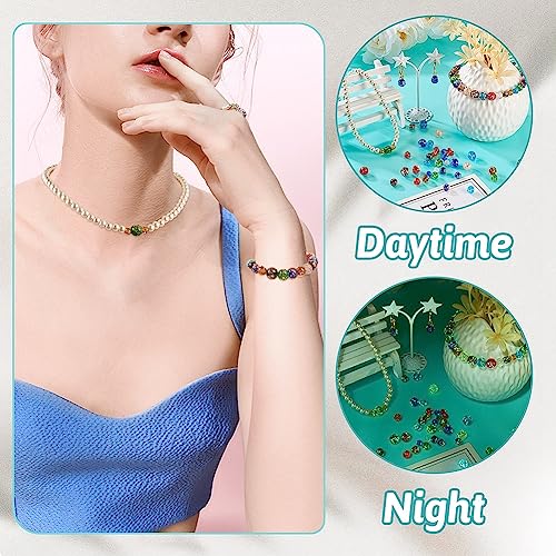 96 st Luminous kristal kralen Glow in The Dark Gold Sand Lampwork kralen 6mm 8mm 10mm Ronde Spacers voor doe-het-zelf sieraden armbanden maken 3