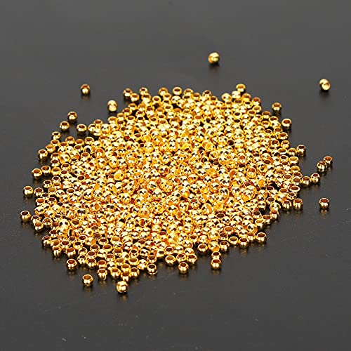 Ronde Spacer Kralen, DIY Stopper Kralen Makkelijk te gebruiken sieraden maken Stopper Kralen Duurzaam 500Pcs Knijp kralen voor ketting armband DIY(Imitation Gold)