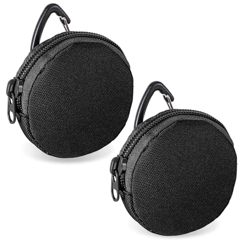 Verpakking van 2 Hondensnack tassen, Kleine hondensnacktas met karabijnhaak, zwarte trainingszak, hondensnacktas met zip, voor reizen, wandelen, huisdiertraining