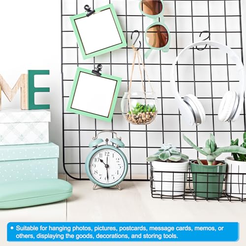 12x8 Inch Wall Grid Panel, Metalen Wire foto Wand Decoratief Net voor Photo Display Hangende Foto Memo Home Decoraties, Zwart 4