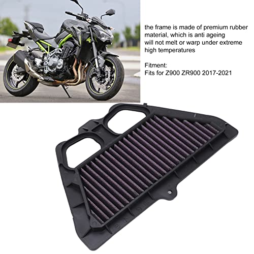 Motorfiets Air Filter, Motorfiets Air Filter High Flow Engine Protection Air Intake Cleaner voor Z900 ZR900 2017-2021 4
