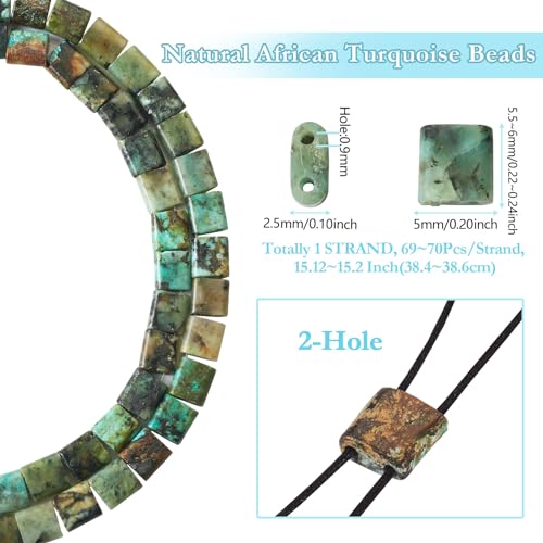 1 Strand edelsteen Tila Kralen Natuurlijke Afrikaanse Turquoise 2 Hole Rechthoekig Zaad kralen drager kralen voor meerdere onderdelen armband ketting ambachten sieraden maken