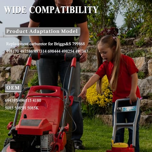 799868 Carburator Kit Compatibel met 498170 799872 694202 497586 498254 790821 Carburator Motor Lawn Mower Replacement 3