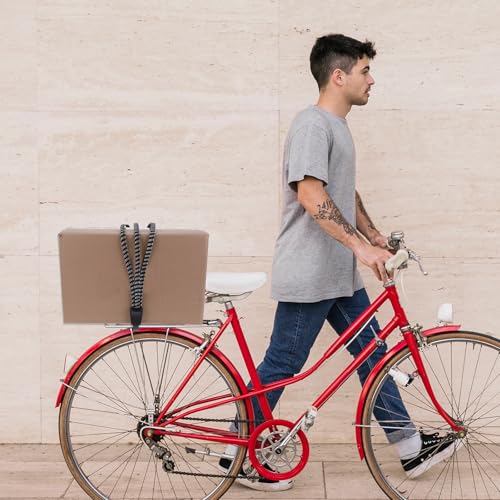 Set van 2 fietsriemen met haken, verstelbare fietsriemen voor bagagehouders, elastische fietstouw, bagagepantser, fietshaakband voor kamperen, bagagerek, motor 5