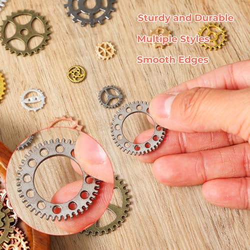 70 stuks Steampunk Gear Decoratie Sprocket met Sprocket Steampunk Decoratie Metaal Tanden Diverse kleuren Steampunk Gear Charms Decoratie DIY Antieke Steampunk, Zink, Geen Gemstone 5