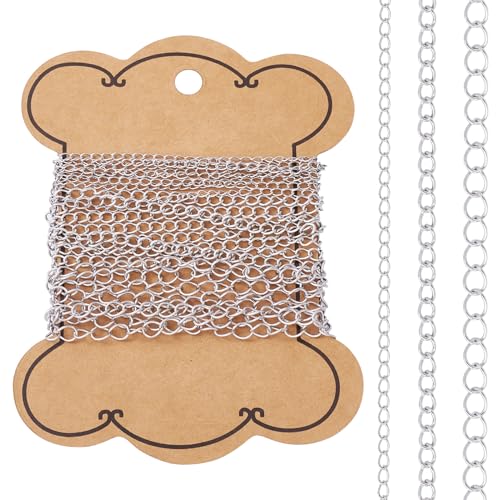 9.84 Voet Stainless Steel Curb ketting Twisted Link Extender Chain 3 Style Tarnish Resistant Gebraden ketting voor mannen Vrouwen sieraden ambachtelijke ketting armband DIY Accessoire