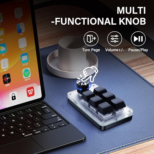 Mini Macro Programmable Toetsenbord USB Mini 6 Key 1 Knop Mechanische OSU Gaming Toetsenbord RGB DIY Multifunctioneel Toetsenbord Compatibel met Mac OS, Windows (Zwart) 3