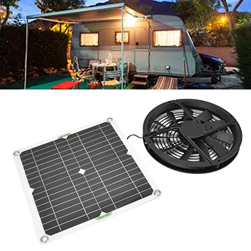100W Zonnepaneel Ventilator Kit, Siliconen Plastic 10 Inch Waterdicht Zonnepaneel Ronde Uitlaat Ventilator voor Chicken Coop Greenhouse