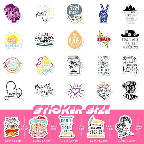 Pack of 50 Stickers Sayings Waterproof Inspiration Sticker Set Mooie Aantrekkelijke Motivatie Stickers Mental Health Stickers Positieve Stickers Zegt voor Scrapbooking Waterflessen 3