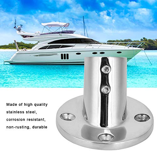 Main Courante de Pont de Bateau d'Acier Inoxydable de Catégorie Marine Ajustant la Base Ronde de 60 Degrés pour tube de 22mm ou 25mm(22mm) 5