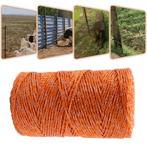 Zeehekdraad Polydraad 200m turbinedraad voor lange draagbare hekken 3 roestvrijstalen gevlochten draden voor betrouwbare geleiding en roestvastheid 2mm turbinedraad (oranje) 5